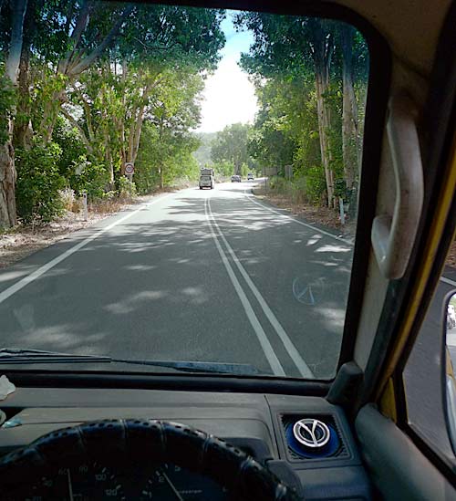 Driving behind a van on a North Queensland road