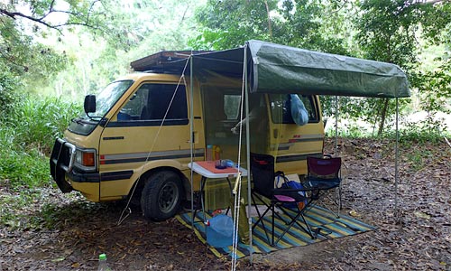 1986 Ford Spectron campervan modified with annex.