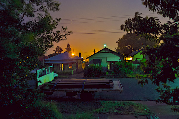 HDR photo of the street at night